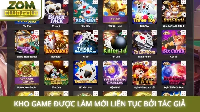 Kho game được làm mới liên tục bởi tác giả