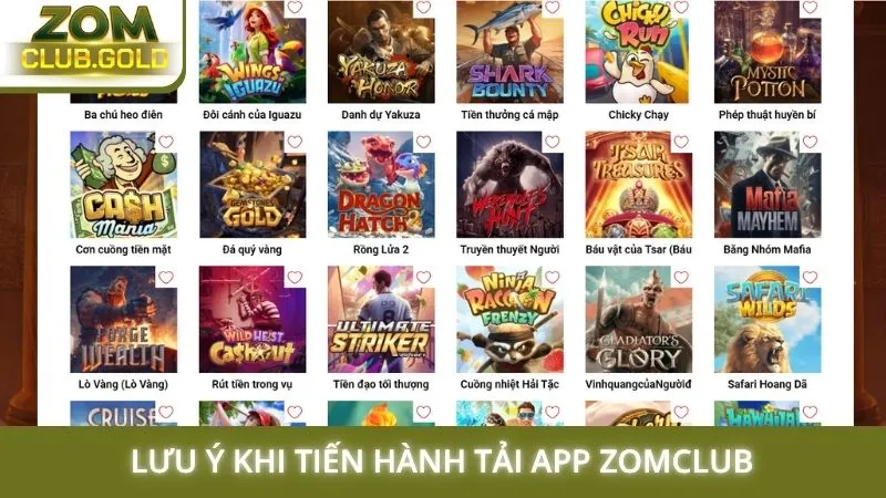 Lưu ý khi tiến hành tải app Zomclub