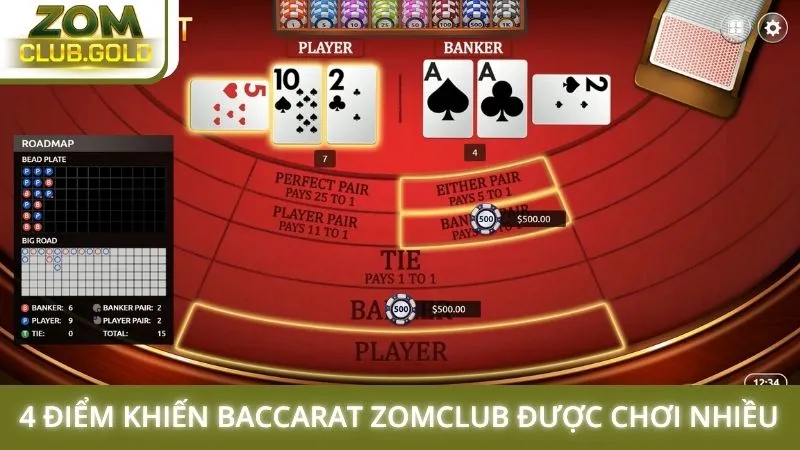 4 điểm khiến Baccarat Zomclub được chơi nhiều