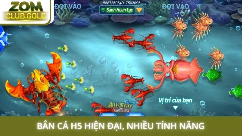 Bắn cá H5 hiện đại, nhiều tính năng
