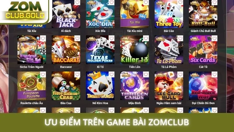Ưu điểm trên game bài Zomclub