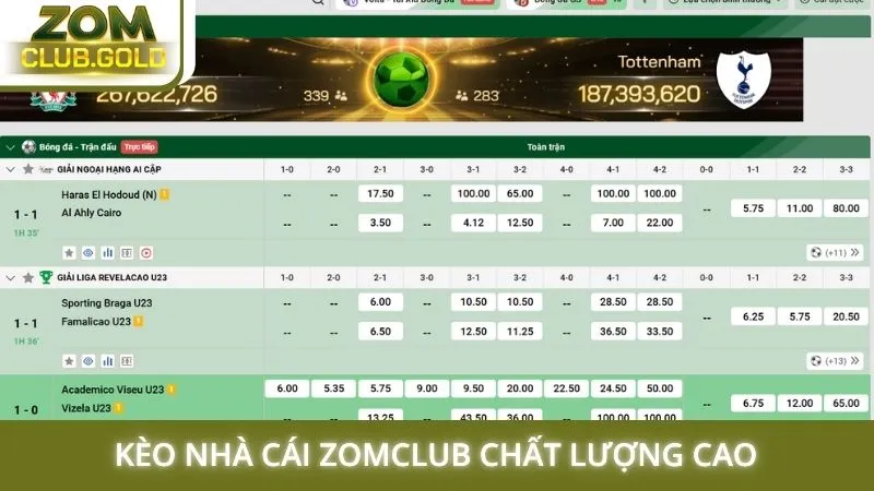 Kèo nhà cái Zomclub - Tỷ lệ cược vàng, thắng lớn mỗi ngày 1 Kèo nhà cái Zomclub chất lượng cao