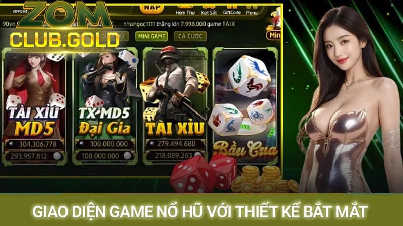 Giao diện game nổ hũ với thiết kế bắt mắt